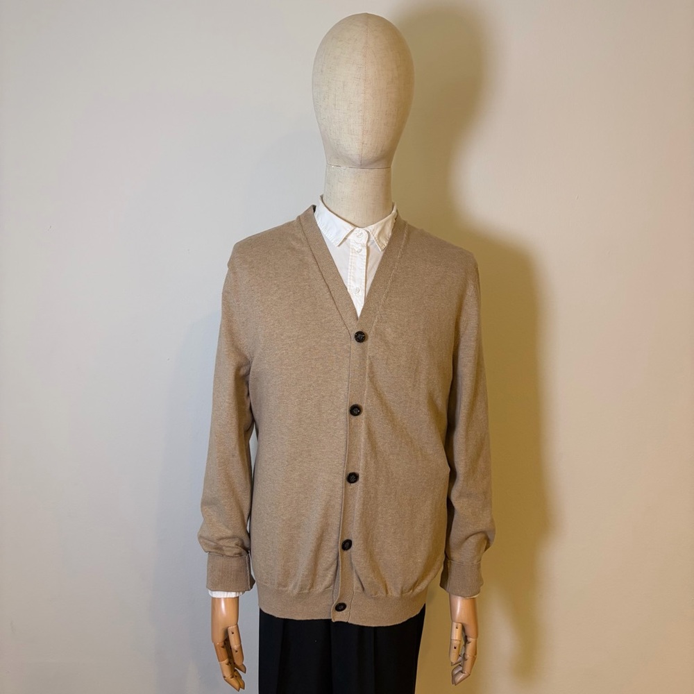Club Room Men’s Beige V-Neck Cardigan Sweater - Size L